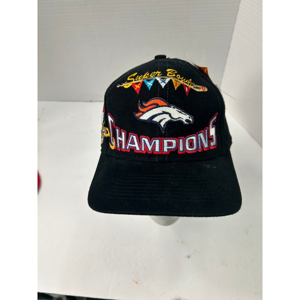 Logo Athletic Denver Broncos Super Bowl XXXII Champions Hat OSFA Black 90s Vtg